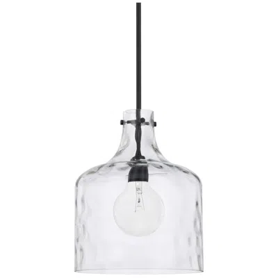 Capital Lighting Crawford 11 3/4" Black And Dimpled Glass Pendant