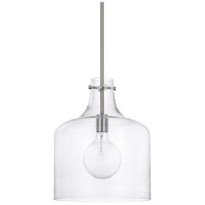 Capital Lighting Crawford 11 3/4" Wide Nickel Glass Dome Mini Pendant