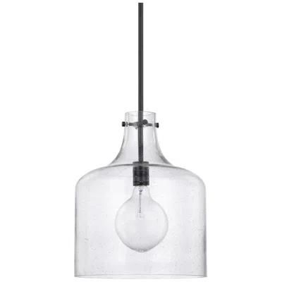 Capital Lighting Crawford 12" Wide Matte Black Glass Dome Mini Pendant