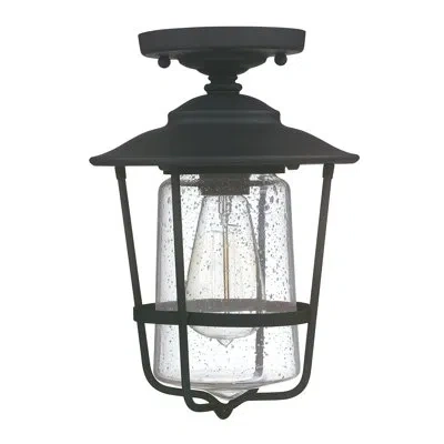 Capital Lighting Creekside Outdoor Semi Flush Mount In Black
