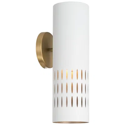 Capital Lighting Dash 1 Light Sconce 5" Aged Brass And White