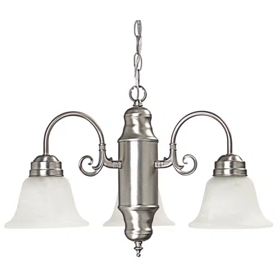 Capital Lighting David 3 Light Chandelier 21" Matte Nickel In White
