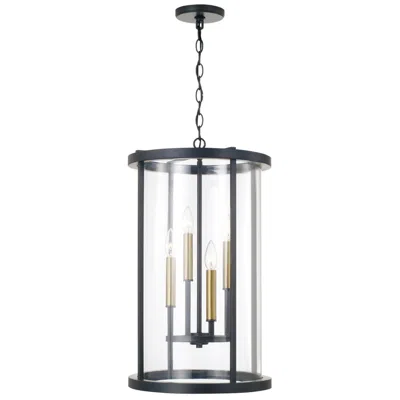 Capital Lighting Davis 4 Light Pendant 14.75" Espresso And Brass