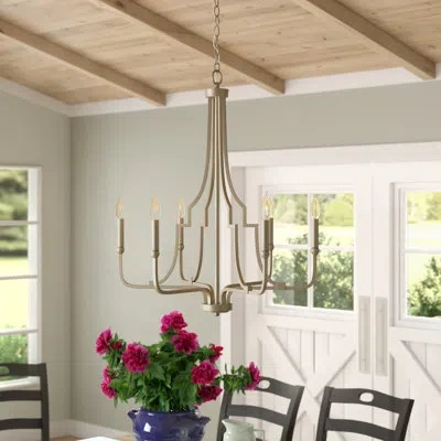 Capital Lighting Dawson 6 - Light Candle Style Classic / Traditional Chandelier In Antique Brass