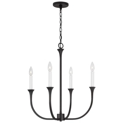 Capital Lighting Decklan 4 Light Chandelier 21.25" Black Iron