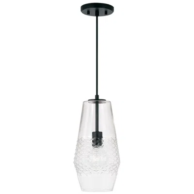 Capital Lighting Dena 1 Light Pendant 7" Matte Black