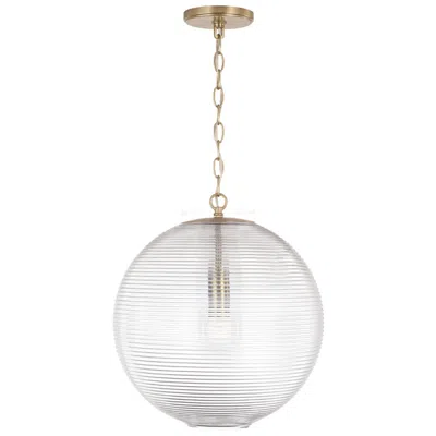 Capital Lighting Dolan 15" Wide Brass Metal Clear Glass Pendant Light