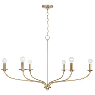 Capital Lighting Dolan 6 Light Chandelier 39.75" Matte Brass