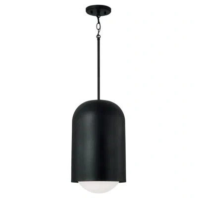 Capital Lighting Dolby 1 - Light Black Cylinder Pendant In Black;black Iron