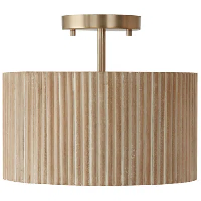 Capital Lighting Donovan 12 1/2" Brass Mango Wood Ceiling Light