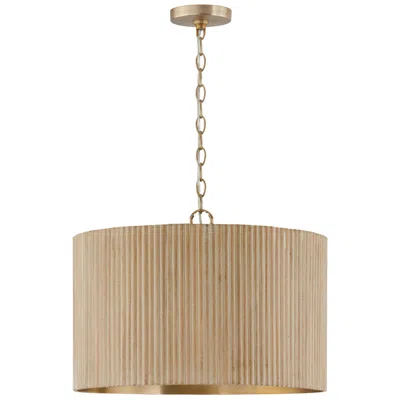 Capital Lighting Donovan 19 3/4" Wide White-washed Brass Drum Pendant