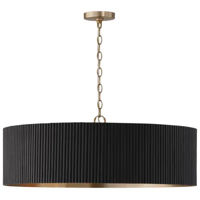 Capital Lighting Donovan 30 3/4" Black Mango Wood Drum Chandelier
