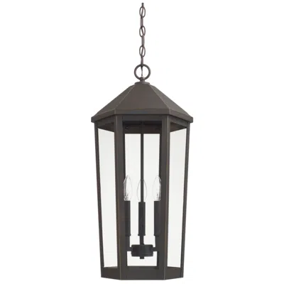 Capital Lighting Ellsworth 3 Light Outdoor Hanging Lantern 12.5" Bronze
