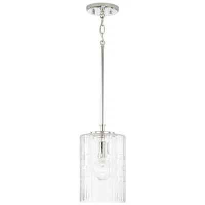 Capital Lighting Emerson 1 Light Pendant Polished Nickel In Gray