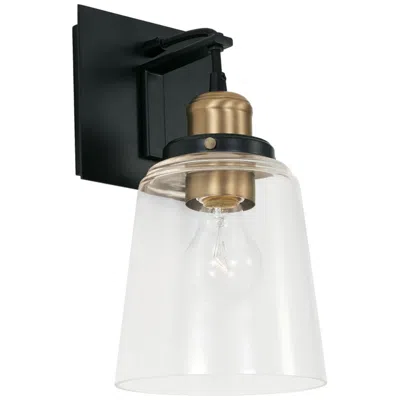 Capital Lighting Fallon 1 Light Sconce 6" Aged Brass And Black
