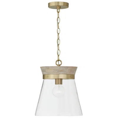Capital Lighting Finn 12" Wide Matte Brass Clear Glass Mini Pendant