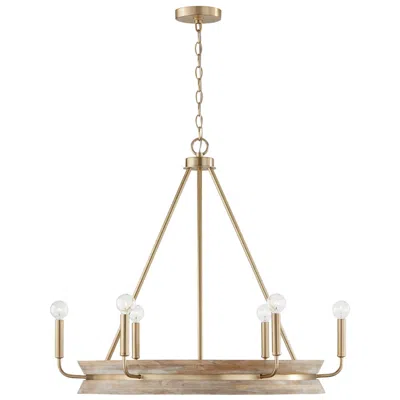 Capital Lighting Finn 31" Wide White Wash And Matte Brass 6-light Chandelier