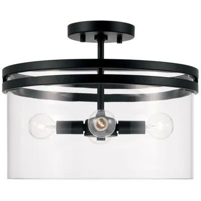 Capital Lighting Fuller 14 1/2" Matte Black Clear Glass Ceiling Light