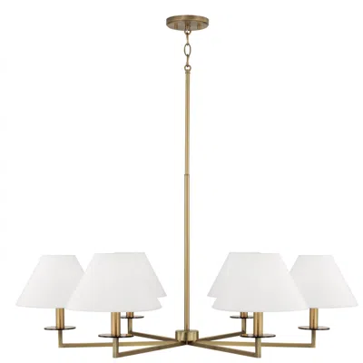 Capital Lighting Gilda 6 Light Chandelier 39.75" Aged Brass