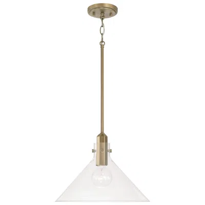 Capital Lighting Greer 1 Light Pendant 14" Aged Brass