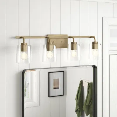 Capital Lighting Greyson 4-light Dimmable Vanity Light In Aged Brass
