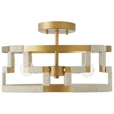 Capital Lighting Hala 3 Light Dual Mount Pendant Bleached Natural Jute