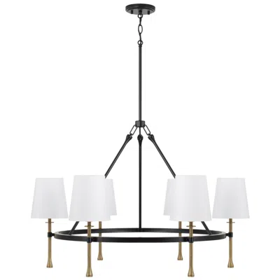 Capital Lighting Hollis 6 Light Chandelier 35" Matte Black