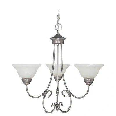 Capital Lighting Homeplace 3 - Light Shaded Classic / Traditional Chandelier In Matte Nickel