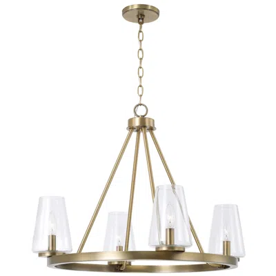 Capital Lighting Homeplace Lighting Aaron 4 Light Chandelier 28" Aged Brass