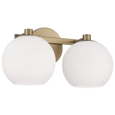 Capital Lighting Homeplace Lighting Ansley 2 Light Vanity 14.75" Aged Brass In Multi