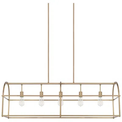 Capital Lighting Homeplace Lighting Aubrey 5 Lig Linear Chandelier 45.75" Aged Brass