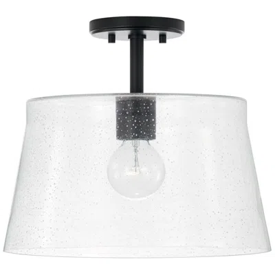 Capital Lighting Homeplace Lighting Baker 1 Light Pendant 14.25" Matte Black In White