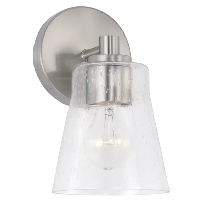 Capital Lighting Homeplace Lighting Baker 1 Light Sconce 5.5" Brushed Nickel In White