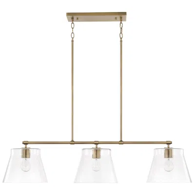 Capital Lighting Homeplace Lighting Baker 3 Lig Linear Chandelier 44.5" Aged Brass