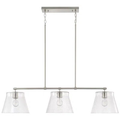 Capital Lighting Homeplace Lighting Baker 3 Lig Linear Chandelier 44.5" Brushed Nickel