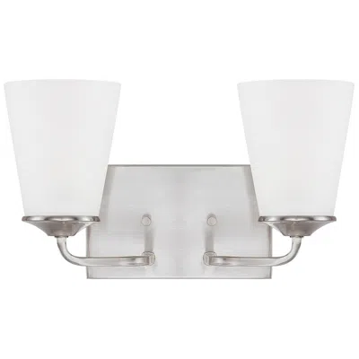 Capital Lighting Homeplace Lighting Braylon 2 Lig Vanity 13.5" Brushed Nickel In Gray