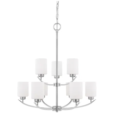 Capital Lighting Homeplace Lighting Dixon 9 Light Chandelier 28" Brushed Nickel