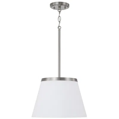 Capital Lighting Homeplace Lighting Drake 1 Light Pendant 13.25" Brushed Nickel