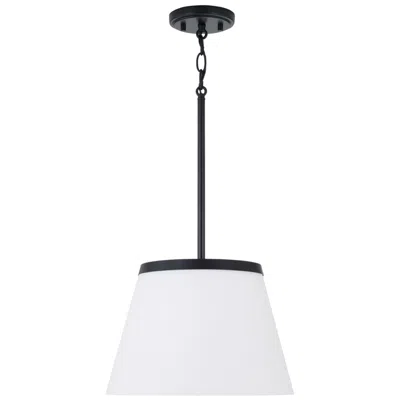 Capital Lighting Homeplace Lighting Drake 1 Light Pendant 13.25" Matte Black In Multi