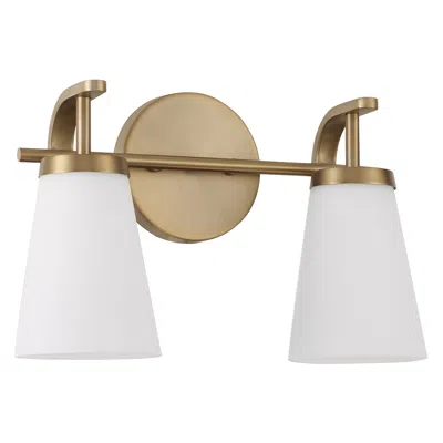 Capital Lighting Homeplace Lighting Drake 2 Light Vanity 14" Aged Brass