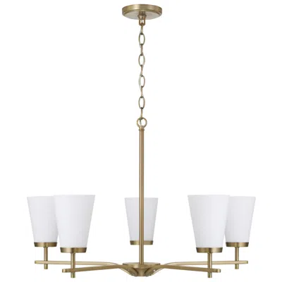 Capital Lighting Homeplace Lighting Drake 5 Light Chandelier 28" Aged Brass