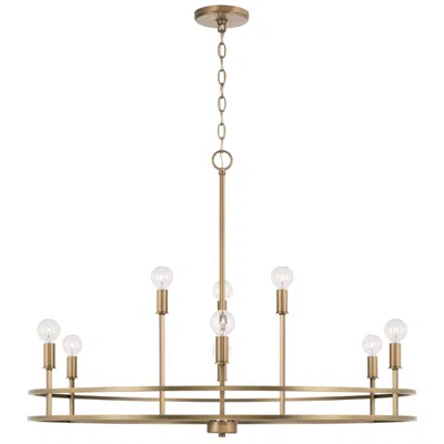 Capital Lighting Homeplace Lighting Fuller 9 Light Chandelier 34.75" Aged Brass