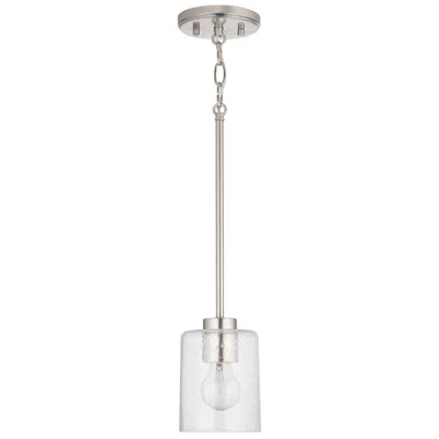 Capital Lighting Homeplace Lighting Greyson 1 Light Pendant 4.75" Brushed Nickel