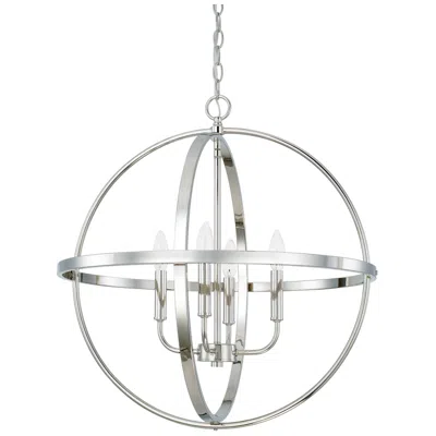 Capital Lighting Homeplace Lighting Hartwell 4 Light Pendant 23" Polished Nickel