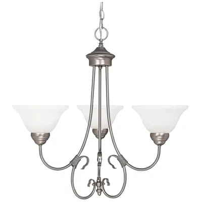 Capital Lighting Homeplace Lighting Hometown 3 Light Chandelier 25.5" Matte Nickel