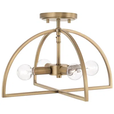 Capital Lighting Homeplace Lighting Lawson 4 Light Semi Flush 15" Aged Brass