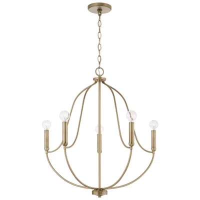Capital Lighting Homeplace Lighting Madison 5 Light Chandelier 25" Aged Brass