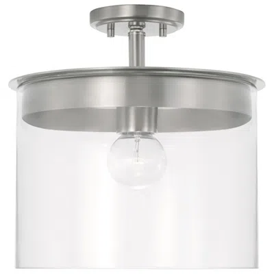Capital Lighting Homeplace Lighting Mason 1 Light Semi Flush 13.25" Brushed Nickel