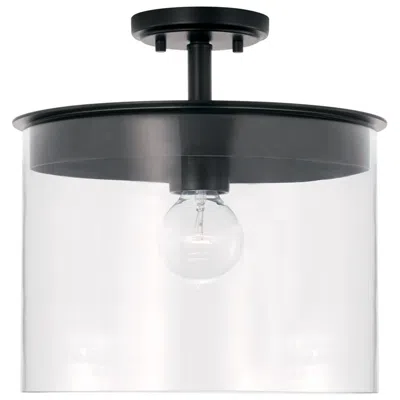 Capital Lighting Homeplace Lighting Mason 1 Light Semi Flush 13.25" Matte Black