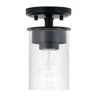 Capital Lighting Homeplace Lighting Mason 1 Light Semi Flush 5" Matte Black
